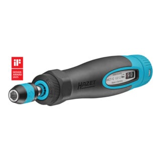 HAZET Drehmomentschraubendreher mit Standardgriff 6004CT-12, Drehmomentbereich min-max: 0.2 – 1.2 Nm, Genauigkeit: 6%, 1/4 Zoll (6,3 mm) Sechskant Länge: 196 mm