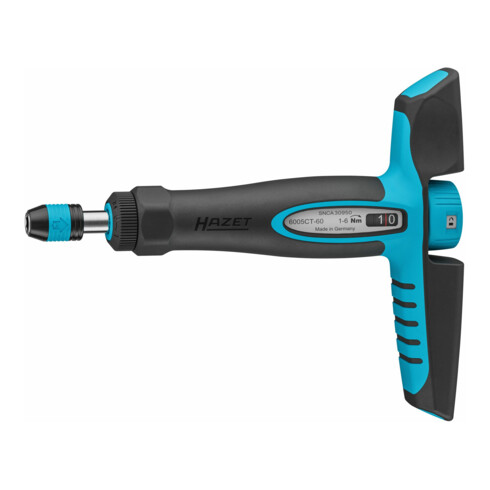 HAZET Drehmomentschraubendreher mit Standardgriff 6004CT-12, Drehmomentbereich min-max: 0.2 – 1.2 Nm, Genauigkeit: 6%, 1/4 Zoll (6,3 mm) Sechskant Länge: 196 mm