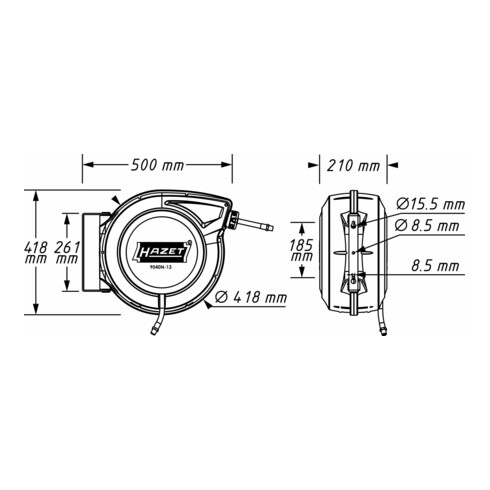 HAZET Druckluftschlauch 10 m, 10 mm ⌀ 9040N-1010, 10 m