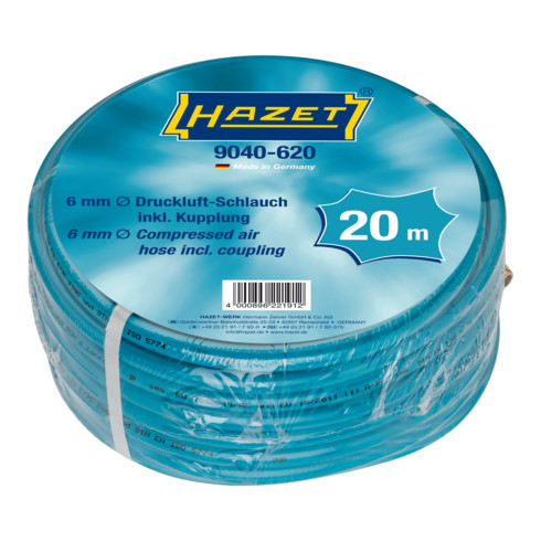 HAZET Druckluftschlauch mit Schnellkupplung und Anschlussnippel 9040-620