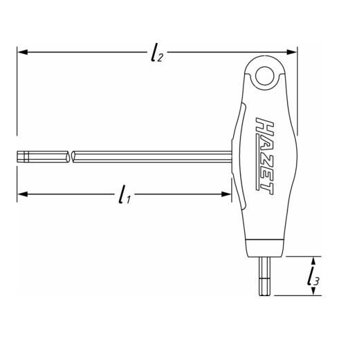 HAZET Dubbele bithouder met T-greep 866BH-4 ∙ Zeskant hol 6,3 (1/4 inch) ∙ 63 mm