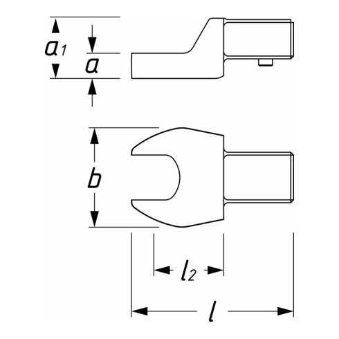 HAZET Einsteck-Maulschlüssel 6450C-12 Einsteck-Vierkant 9 x 12 mm Außen-Sechskant Profil 12