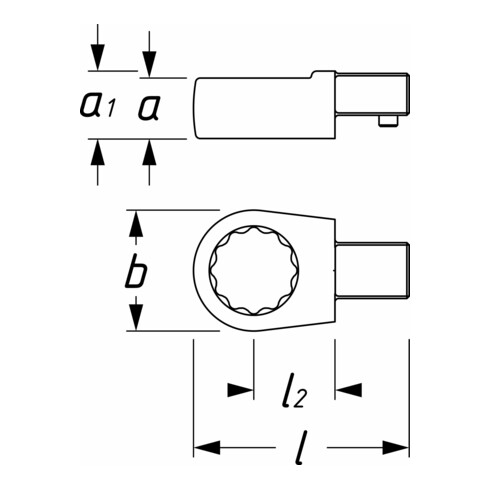 HAZET Einsteckringschlüssel, 14x18 mm