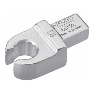 HAZET Einsteck-Ringschlüssel (offen) 6612C-10 Einsteck-Vierkant 9 x 12 mm Außen-Doppel-Sechskant Profil 10