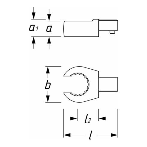 HAZET Einsteckringschlüssel offen, 9x12 mm