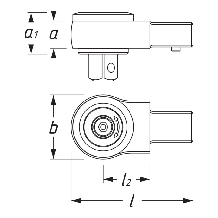HAZET Einsteck-Umschaltknarre 6406 Einsteck-Vierkant 14 x 18 mm Vierkant massiv 20 mm (3/4 Zoll)