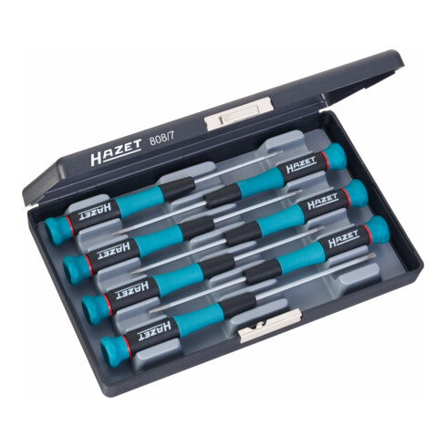 HAZET Elektronica-schroevendraaierset 808/7 ∙ Binnen-TX-profiel ∙ T5 ∙ T6 ∙ T7 ∙ T8 ∙ T9 ∙ T10 ∙ T15 ∙ Aantal gereedschappen: 7