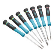HAZET Elektronik Schraubendreher 811EL/7, Kreuzschlitz Profil PH, Schlitz Profil, 7-teilig, 0,2 x 1,5 – 0,5 x 3, PH00 – PH1