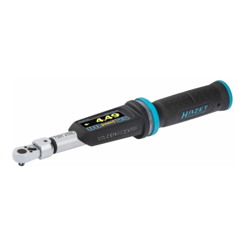 HAZET Elektronischer Drehmoment- Drehwinkel-Schlüssel 7281-5STAC 2,5 – 25 Nm 1,85 – 18,5 lbf.ft 2% Toleranz Einsteck-Vierkant 9 x 12 mm Vierkant massiv 6,3 mm (1/4 Zoll)