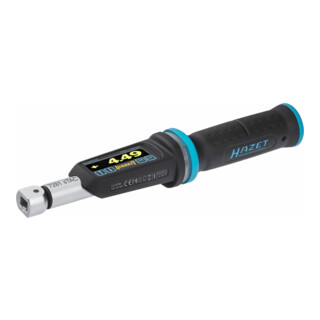 HAZET Elektronischer Drehmoment- Drehwinkel-Schlüssel 7280-5STAC 1 – 10 Nm 0,75 – 7,5 lbf.ft 2% Toleranz Einsteck-Vierkant 9 x 12 mm Vierkant massiv 6,3 mm (1/4 Zoll)