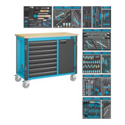 HAZET Fahrbare Werkbank 179NW-8/244 Schubladen flach: 8 x 81 x 522 x 398 mm 244 teilig