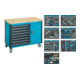 Hazet Fahrbare Werkbank mit Nkw-Sortiment 179WT-8/244 ∙ Schubladen flach: 8 x 80 x 527 x 398 mm ∙ Anzahl Werkzeuge: 244-1