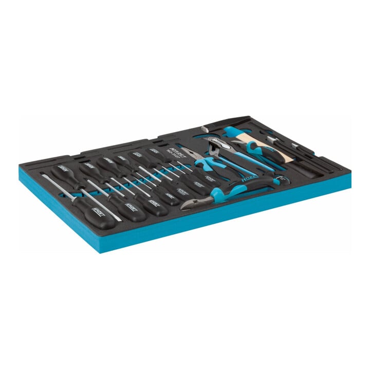 HAZET Gereedschapset ∙ schroevendraaiers ∙ tangen enz. 163-31/27 ∙ Kruiskop profiel PH, Sleufprofiel, Binnen-TX-profiel ∙ 0,4 x 2,5 – 1,2 x 8 ∙ PH1 – PH2 ∙ T10 – T30 ∙ Aantal gereedschappen: 27