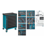 HAZET Gereedschapwagen Assistent 179N-8-2700/296 ∙ Laden, ondiep: 7 x 81 x 522 x 398 mm ∙ Laden, diep: 1 x 166 x 522 x 398 mm ∙ Aantal gereedschappen: 296-1