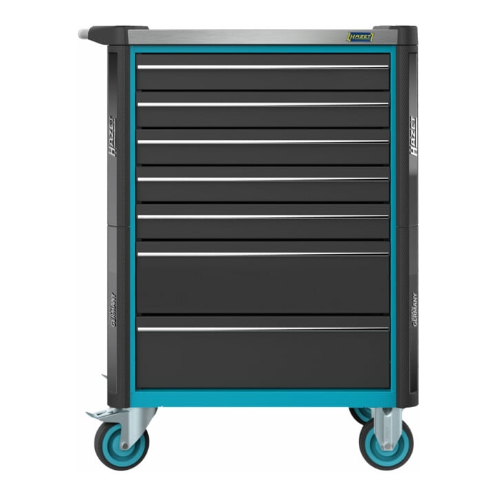 HAZET Gereedschapwagen Assistent 179NX-7/65ALU ∙ Laden, ondiep: 5 x 81 x 522 x 398 mm ∙ Laden, diep: 2 x 166 x 522 x 398 mm ∙ Aantal gereedschappen: 65