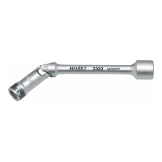 HAZET Gloeibougie-dopsleutel 2530 ∙ Vierkant hol 10 mm (3/8 inch) ∙ Buiten-zeskant-tractieprofiel ∙ 10 mm