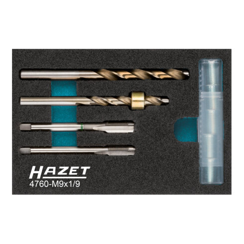 HAZET Glühkerzen-Reparatur Satz 4760-M9X1/9 Anzahl Werkzeuge: 9