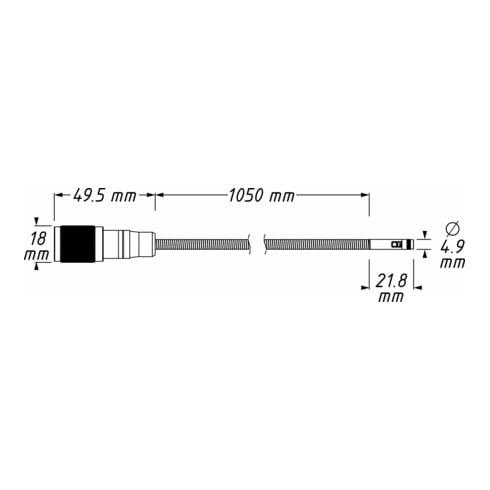 HAZET HD Sonde ⌀ 4,9 mm, Front- und Seitenkamera 4812-11FS