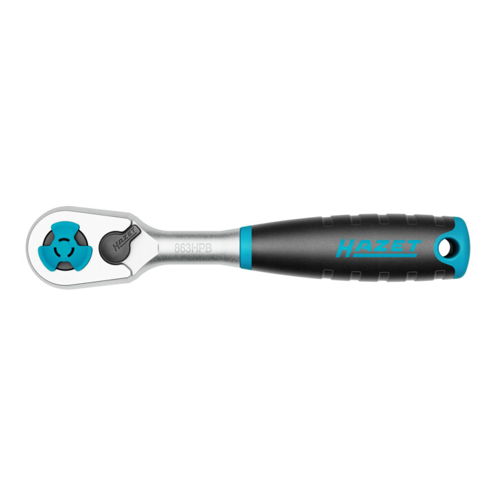 HAZET HiPer omkeerbare ratel voor bits, fijn getand, zeskant hol 6,3 (1/4 inch), 863HPB