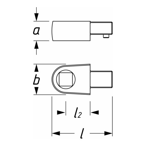 HAZET Houder insteekvierkant 6413-1 ∙ Insteekvierkant 9 x 12 mm ∙ Vierkant hol 10 mm (3/8 inch)