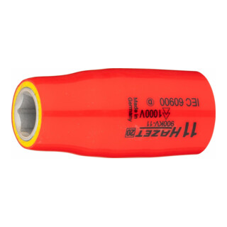 HAZET Inserto chiave a bussola, esagonale, con isolamento di protezione 900KV-11, Attacco quadro, cavo, 12,5mm (1/2"), Profilo trazione esagono esterno, 11mm