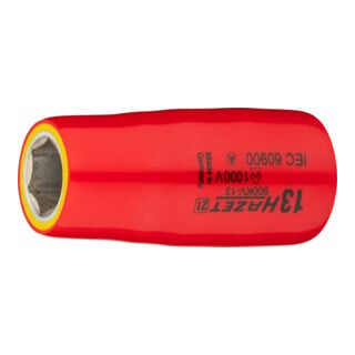 HAZET Inserto chiave a bussola, esagonale, con isolamento di protezione 900KV-13, Attacco quadro, cavo, 12,5mm (1/2"), Profilo trazione esagono esterno, 13mm