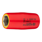 HAZET Inserto chiave a bussola, esagonale, con isolamento di protezione 900KV-15, Attacco quadro, cavo, 12,5mm (1/2"), Profilo trazione esagono esterno, 15mm