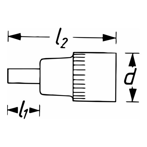 HAZET Inserto chiave a bussola giravite 8808LG-6, Attacco quadro, cavo, 10mm (3/8"), Profilo poligonale interno XZN, M6