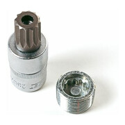 HAZET Inserto chiave a bussola giravite per servizio olio 2567-16, Attacco quadro, cavo, 12,5mm (1/2"), Profilo poligonale interno XZN con perno, M16-2