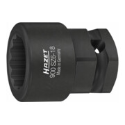 HAZET Inserto chiave a bussola per albero a gomiti 900SZ6-18, Attacco quadro, cavo, 12,5mm (1/2"), Attacco esagonale esterno 24mm, Profilo trazione doppio esagono esterno, 18mm-1