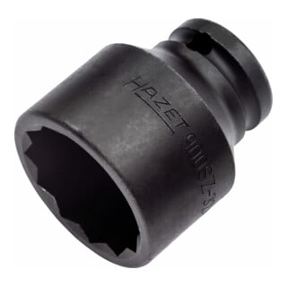 HAZET Set di bussole (esagono doppio) per avvitatore a percussione ed elettrico 900SZ-18 quadro cavo 12,5mm (1/2 pollice) profilo a doppio esagono esterno Traction 18