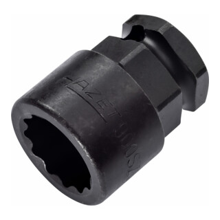HAZET Inserto chiave a bussola per avvitatori ad impulso, A doppio esagono 900SZ6-19, Attacco quadro, cavo, 12,5mm (1/2"), Attacco esagonale esterno 24mm, Profilo trazione doppio esagono esterno, 19mm