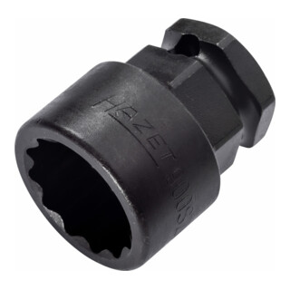 HAZET Inserto chiave a bussola per avvitatori ad impulso, A doppio esagono 900SZ6-22, Attacco quadro, cavo, 12,5mm (1/2"), Attacco esagonale esterno 24mm, Profilo trazione doppio esagono esterno, 22mm