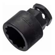 HAZET Inserto chiave a bussola per avvitatori ad impulso, A doppio esagono 900SZ6-24, Attacco quadro, cavo, 12,5mm (1/2"), Attacco esagonale esterno 24mm, Profilo trazione doppio esagono esterno, 24mm