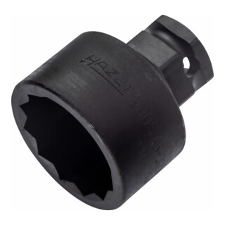 HAZET Inserto chiave a bussola per avvitatori ad impulso, A doppio esagono 900SZ6-32, Attacco quadro, cavo, 12,5mm (1/2"), Attacco esagonale esterno 24mm, Profilo trazione doppio esagono esterno, 32mm