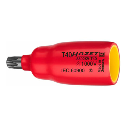 HAZET Inserto chiave a bussola per giraviti 8802KV-T15, Attacco quadro, cavo, 10mm (3/8"), Profilo interno TORX®, T15