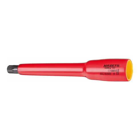 HAZET Inserto chiave a bussola per giraviti 8808LG-12KV, Attacco quadro, cavo, 10mm (3/8"), Profilo poligonale interno XZN, M12