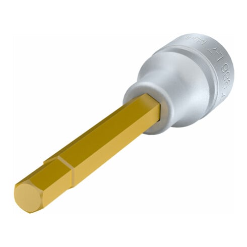 HAZET Inserto chiave a bussola per giraviti 986L-7, Attacco quadro, cavo, 12,5mm (1/2"), Profilo esagonale interno, 7mm