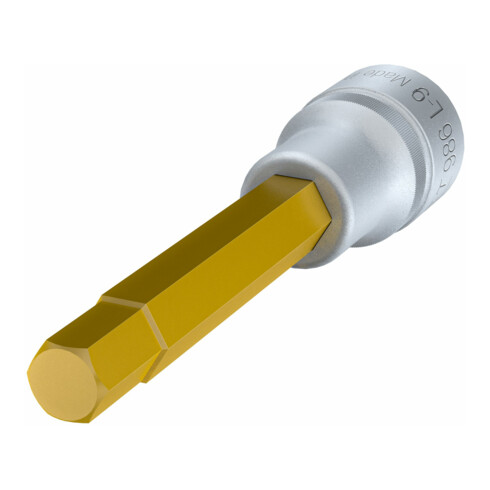 HAZET Inserto chiave a bussola per giraviti 986L-9, Attacco quadro, cavo, 12,5mm (1/2"), Profilo esagonale interno, 9mm
