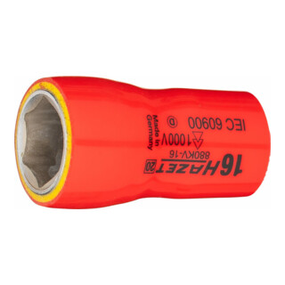 HAZET Inserto per chiave a bussola, esagonale 880KV-16, Attacco quadro, cavo, 10mm (3/8"), Profilo trazione esagono esterno, 16mm