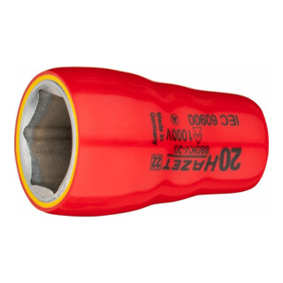 HAZET Inserto per chiave a bussola, esagonale 880KV-20, Attacco quadro, cavo, 10mm (3/8"), Profilo trazione esagono esterno, 20mm