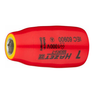 HAZET Inserto per chiave a bussola, esagonale 880KV-7, Attacco quadro, cavo, 10mm (3/8"), Profilo trazione esagono esterno, 7mm