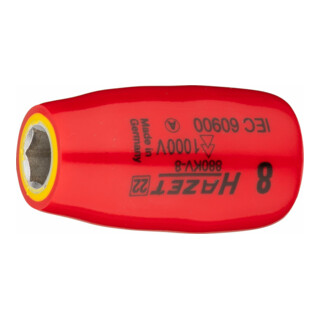 HAZET Inserto per chiave a bussola, esagonale 880KV-8, Attacco quadro, cavo, 10mm (3/8"), Profilo trazione esagono esterno, 8mm