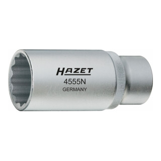 HAZET Inspuitproeiersgereedschap 4555N ∙ Vierkant hol 12,5 mm (1/2 inch) ∙ Buiten-twaalfkant-profiel ∙ 27 mm
