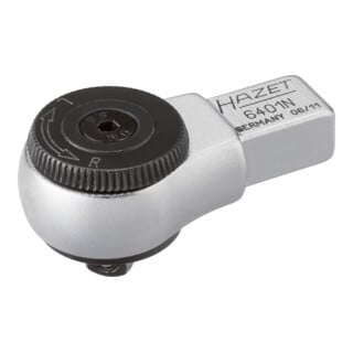 HAZET Insteek-omschakelratel 6401N ∙ Insteekvierkant 9 x 12 mm ∙ Vierkant massief 6,3 mm (1/4 inch)