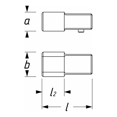 HAZET Insteekadapter 6423D ∙ Insteekvierkant 14 x 18 mm ∙ Insteekvierkant 9 x 12 mm