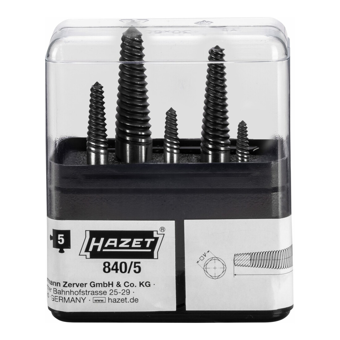 HAZET Jeu d'extracteurs des vis 840/5