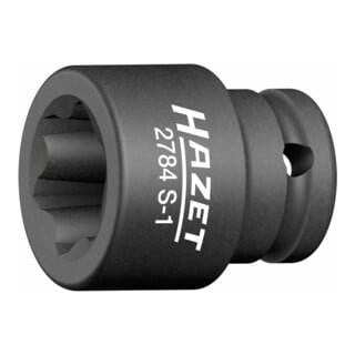 HAZET Krachtdopsleutel ∙ met speciaal profiel 2784S-1 ∙ Vierkant hol 12,5 mm (1/2 inch) ∙ Ribbelprofiel ∙ 39 mm