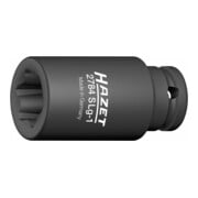 HAZET Krachtdopsleutel ∙ met speciaal profiel 2784SLG-1 ∙ Vierkant hol 12,5 mm (1/2 inch) ∙ Ribbelprofiel ∙ 39 mm
