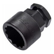 HAZET Krachtdopsleutel ∙ twaalfkant 900SZ6-22 ∙ Vierkant hol 12,5 mm (1/2 inch), Buitenzeskant 24 mm ∙ Buiten-twaalfkant-tractieprofiel ∙ 22 mm